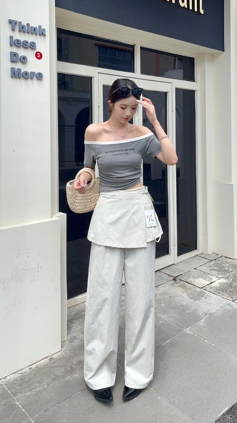KELTIS Casual Pant With Removable Wrap Mini Skirts